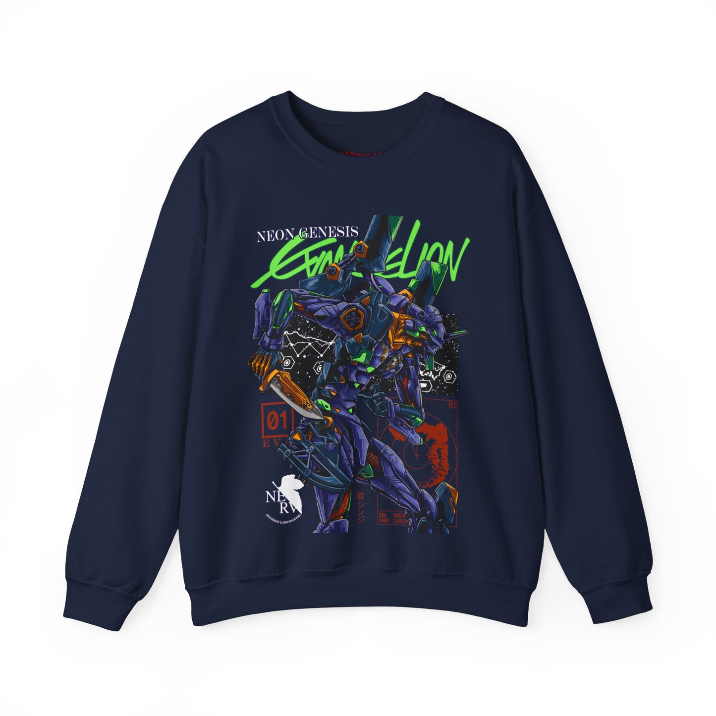 GUNDAM MOBILE SUIT NEON GENESIS EVANGELION CREWNECK SWEATSHIRT