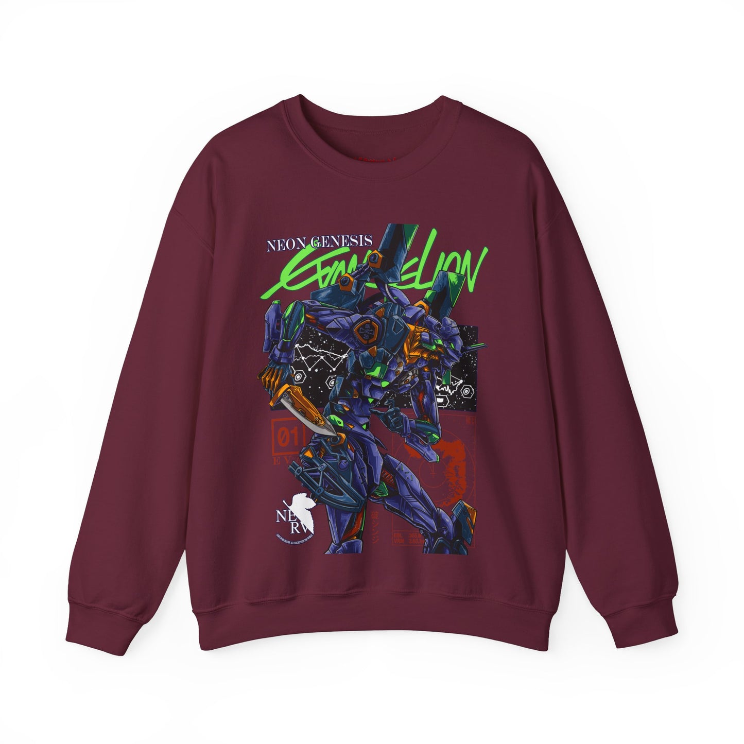 GUNDAM MOBILE SUIT NEON GENESIS EVANGELION CREWNECK SWEATSHIRT