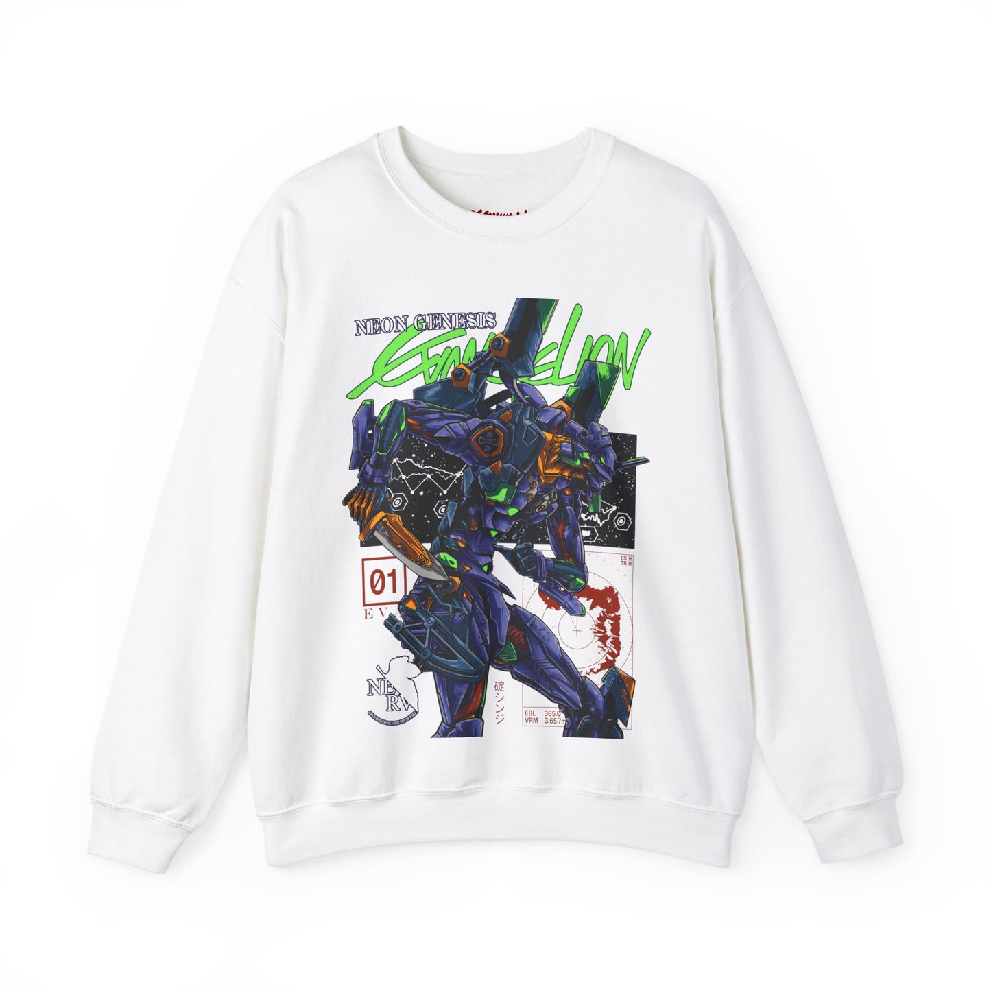 GUNDAM MOBILE SUIT NEON GENESIS EVANGELION CREWNECK SWEATSHIRT