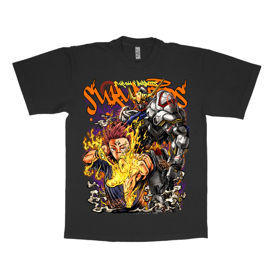 Sukuna mecha with his ability of cursed energy manipulation, slashing techniques, and fire unisex t shirt by katchmenaw