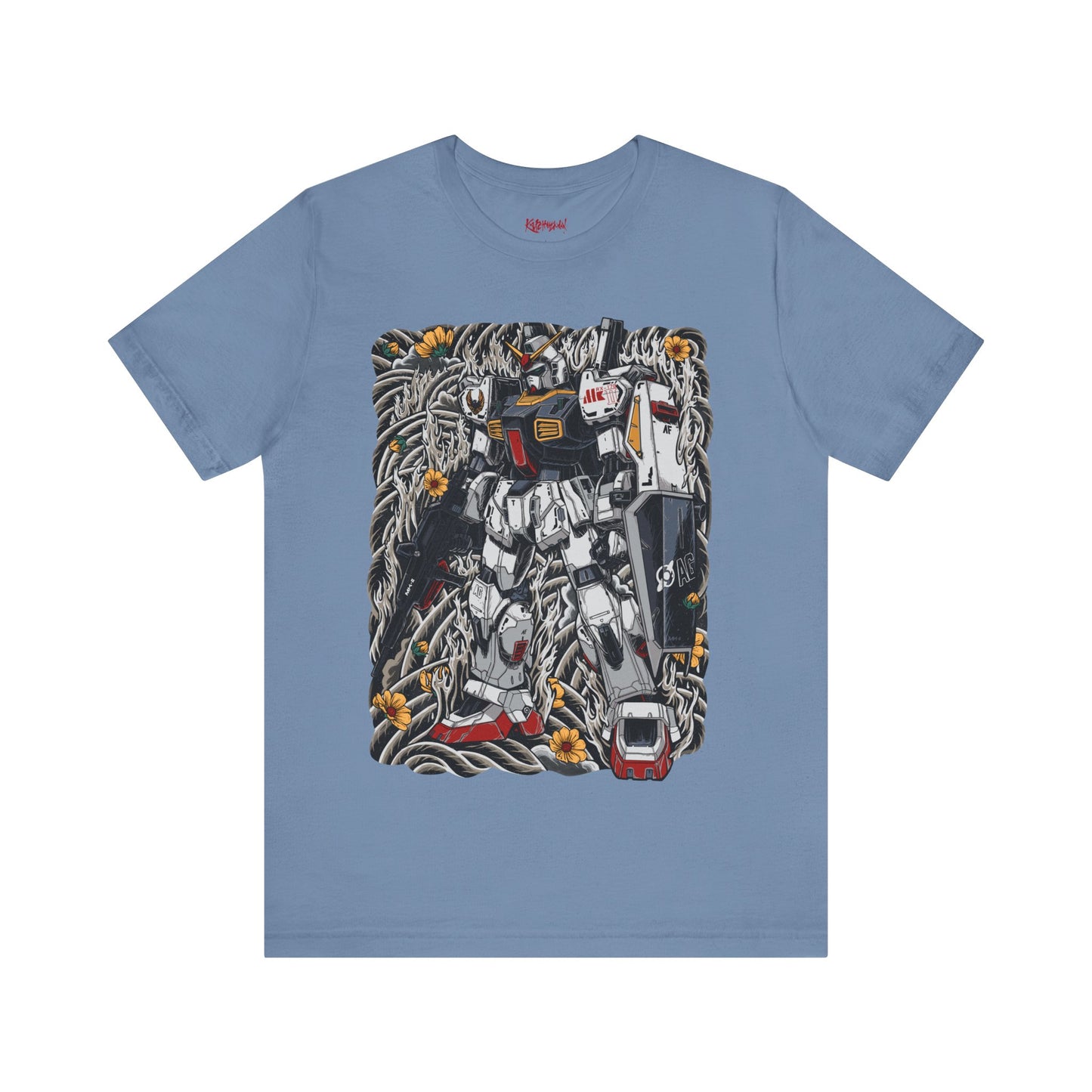 Gundam Mecha Robot anime Gunpla tshirt design boot by Katchmenaw collab with Princess Kimiko