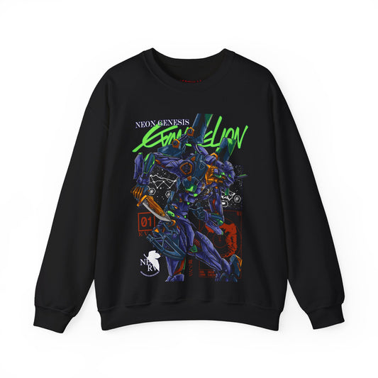 GUNDAM MOBILE SUIT NEON GENESIS EVANGELION CREWNECK SWEATSHIRT