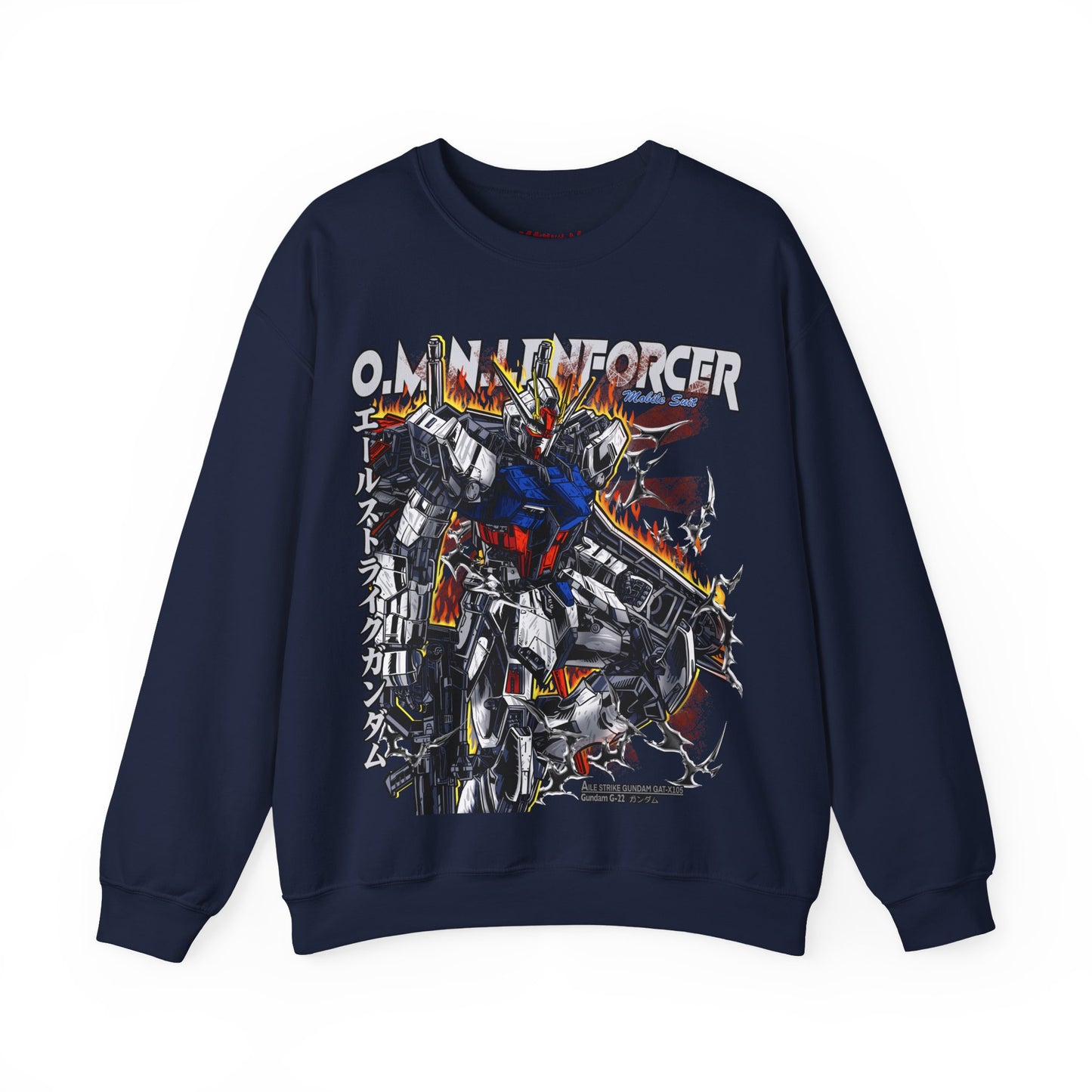 GUNDAM MOBILE SUIT GAT-X105+AQME-X01 AILE STRIKE GUNDAM CREWNECK SWEATSHIRT