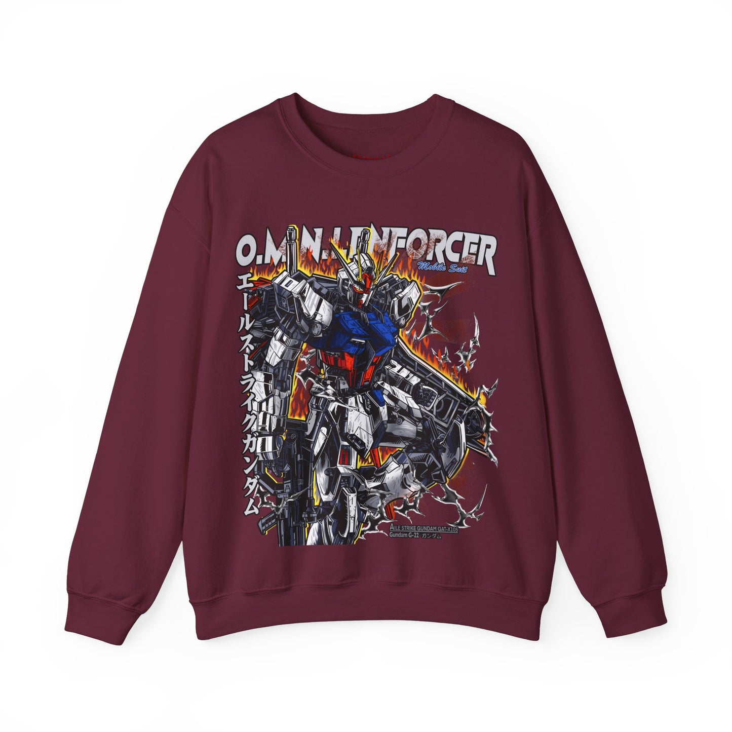 GUNDAM MOBILE SUIT GAT-X105+AQME-X01 AILE STRIKE GUNDAM CREWNECK SWEATSHIRT